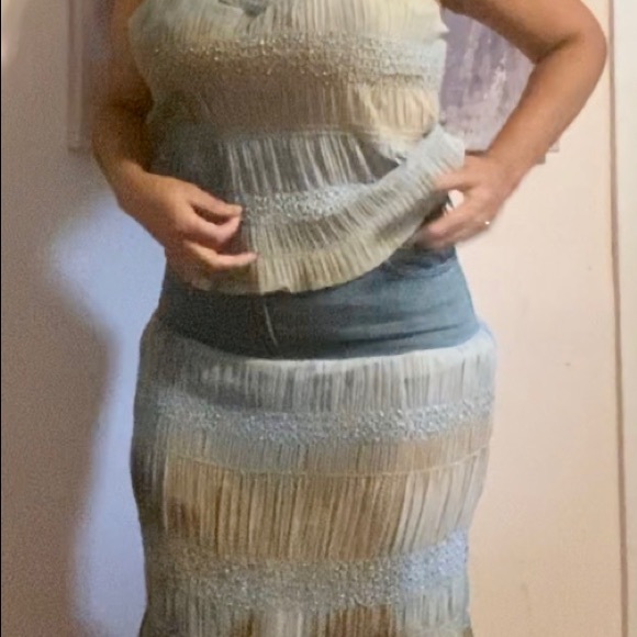 Denim sequence skirt set - Picture 4 of 16